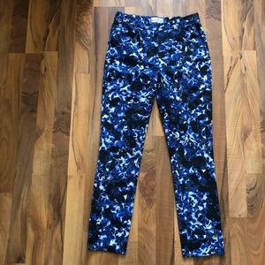 Erdem blue printed trouser pants women's size 2